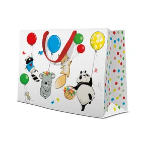 Darčeková taška horizontálna - Animals Party 33,5x13x26,5 cm